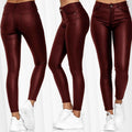 Damen Glattleder-Leggings mit hohem Bund und figurformendem Schnitt R&B