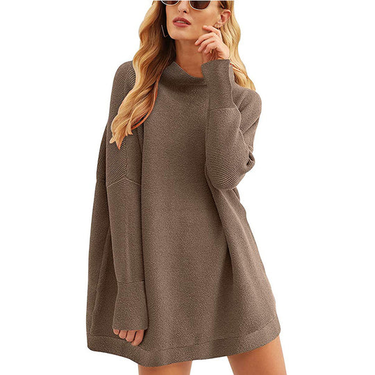 Damen Lässiger Langarm-Strickpulli mit überschnittener Schulter R&B