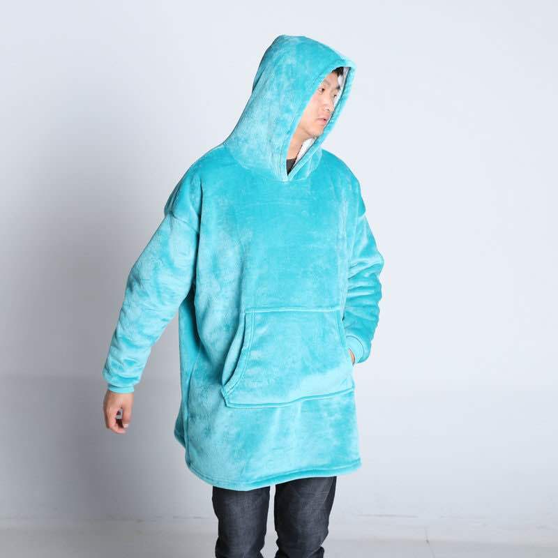 Damen Großer Kapuzenpullover mit kuscheligem Fleece und praktischen Taschen R&B