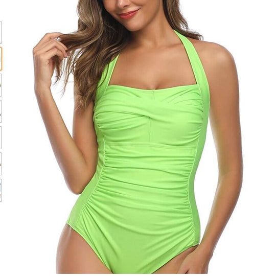 Damen Hochwertiger Figurschmeichelnder Badeanzug mit eleganten Rüschendetails R&B