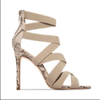 Damen elegante High Heel Sandalen mit kunstvollem Kreuzriemen-Design R&B