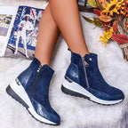 Damen Stiefeletten mit modischem Reißverschluss und eleganter Sohle R&B