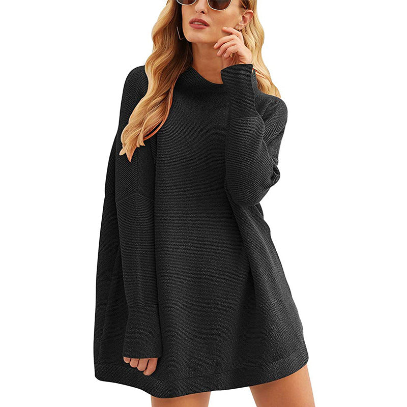 Damen Lässiger Langarm-Strickpulli mit überschnittener Schulter R&B