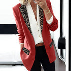 Damen Blazer mit modischen Leopardenapplikationen R&B