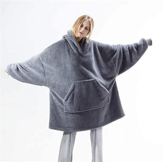 Damen Großer Kapuzenpullover mit kuscheligem Fleece und praktischen Taschen R&B
