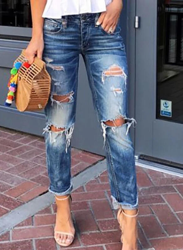 Damen Destroyed Jeans im Boyfriend-Stil R&B