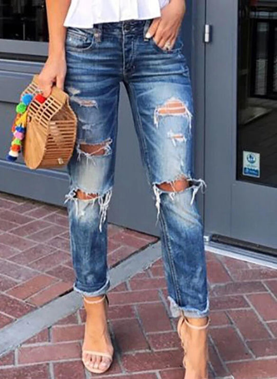 Damen Destroyed Jeans im Boyfriend-Stil R&B