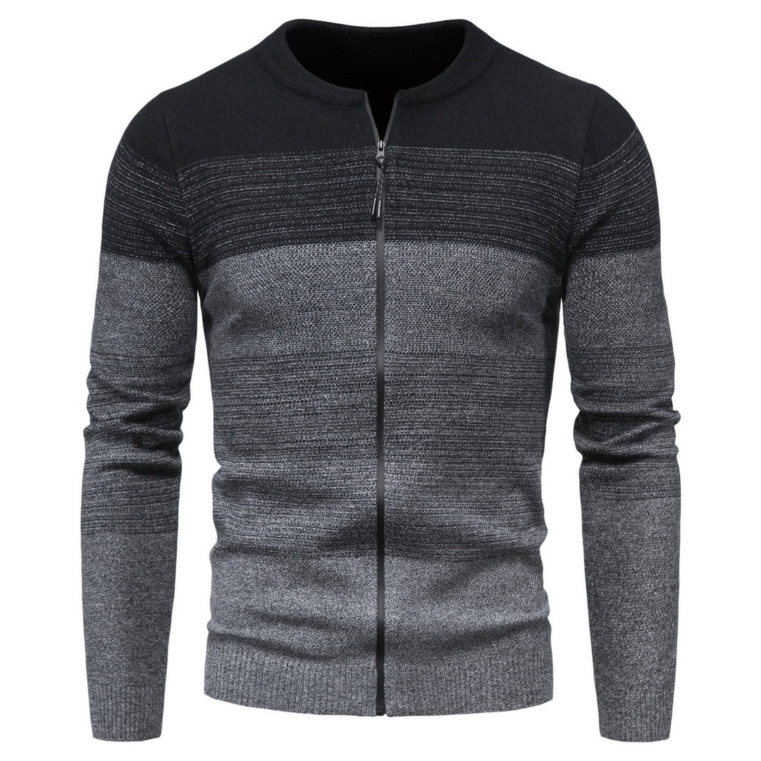 Herren modische Strickjacke mit durchgehendem Reißverschluss und Farbverlauf R&B