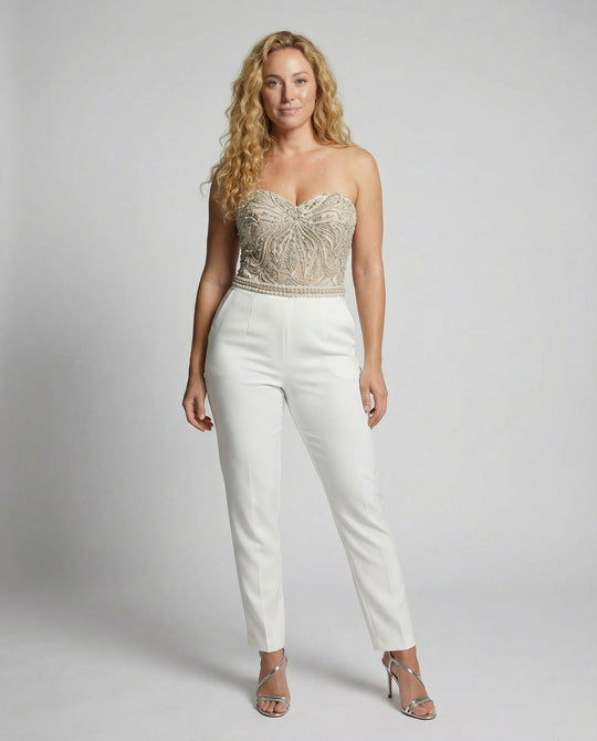 Eleganter Damen Jumpsuit Trägerlos | R&B