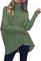 Damen gemütlicher Rollkragenpullover mit strukturiertem Design und asymmetrischem Schnitt R&B