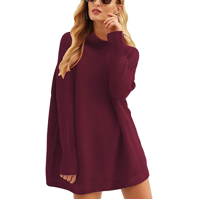 Damen Lässiger Langarm-Strickpulli mit überschnittener Schulter R&B