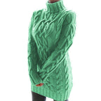 Damen Strickpullover mit Rollkragen und Zopf-Muster R&B
