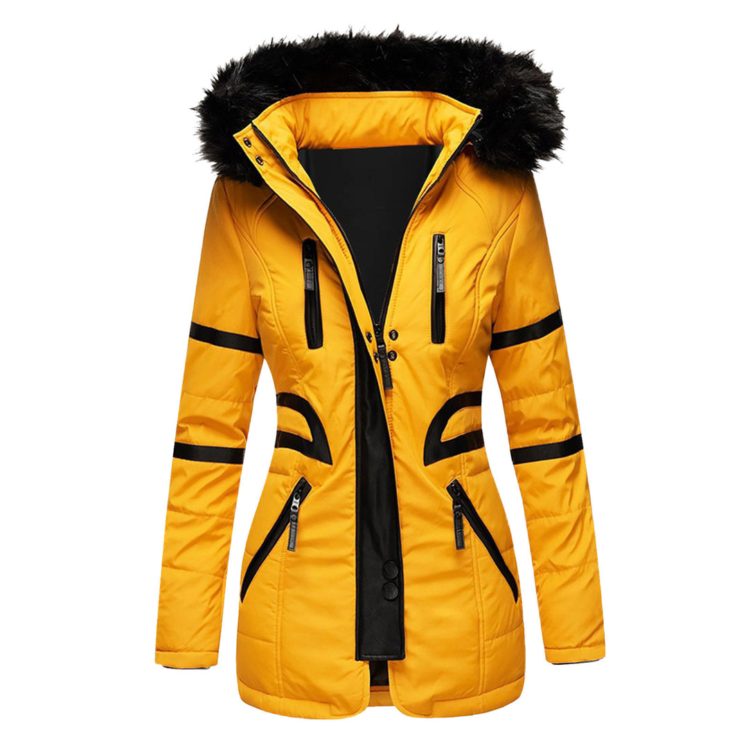 Damen isolierte Parkajacke mit abnehmbarem Kunstfellkragen und vielseitigen Taschen R&B