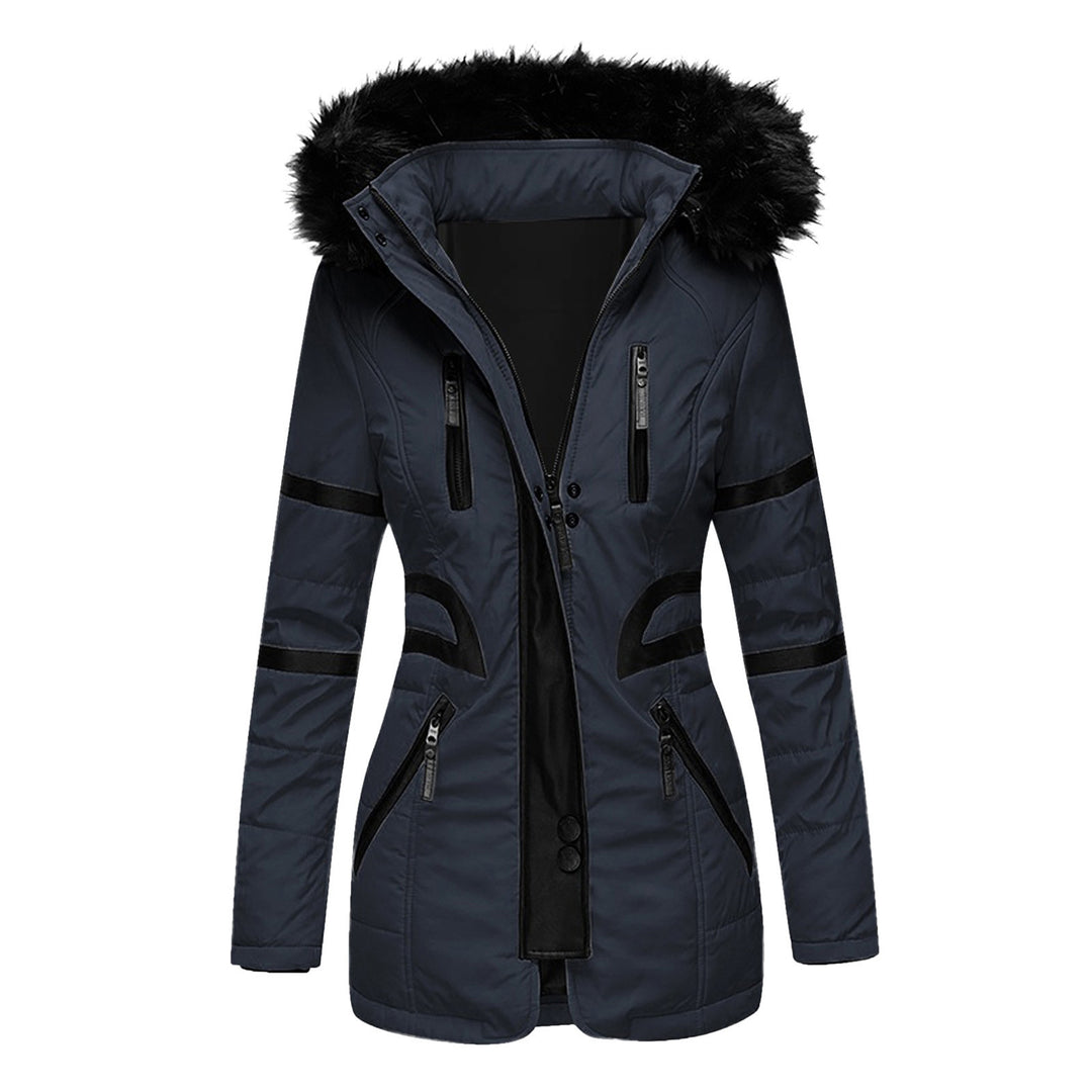 Damen isolierte Parkajacke mit abnehmbarem Kunstfellkragen und vielseitigen Taschen R&B