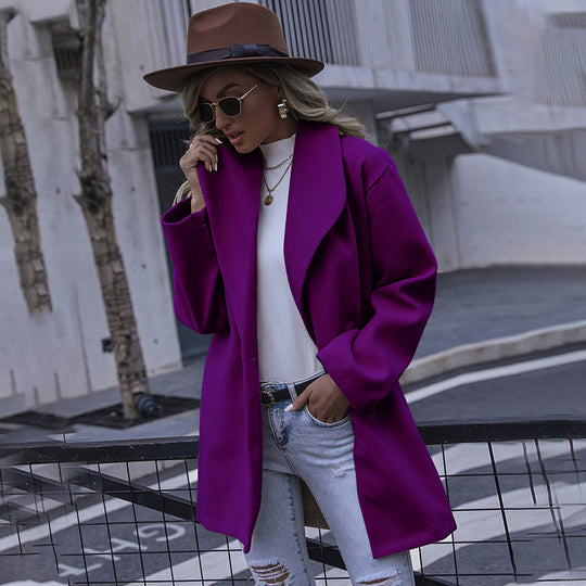 Damen modischer Oversize-Mantel mit weichem Material R&B