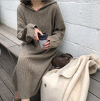 Damen Strickkleid mit geripptem Design und lässigem Schnitt R&B