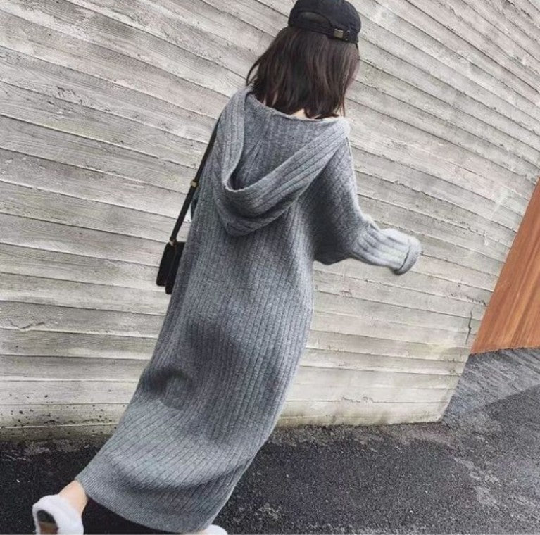 Damen Strickkleid mit geripptem Design und lässigem Schnitt R&B