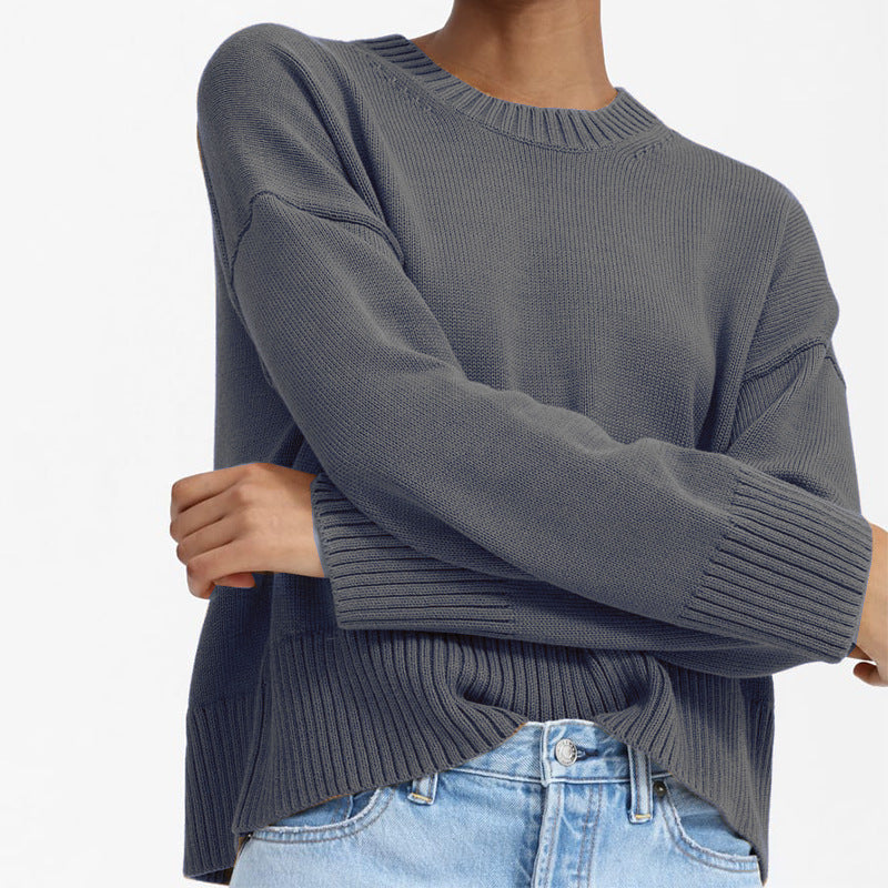 Damen lässiger Oversized Strickpullover mit strukturiertem Design R&B