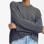 Damen lässiger Oversized Strickpullover mit strukturiertem Design R&B
