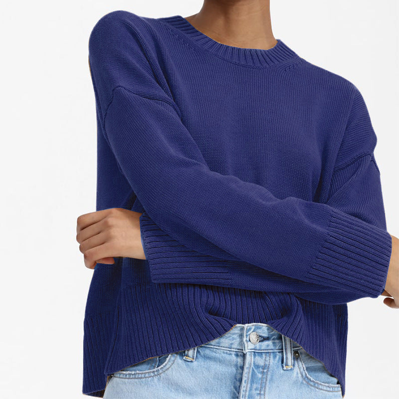 Damen lässiger Oversized Strickpullover mit strukturiertem Design R&B