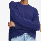 Damen lässiger Oversized Strickpullover mit strukturiertem Design R&B