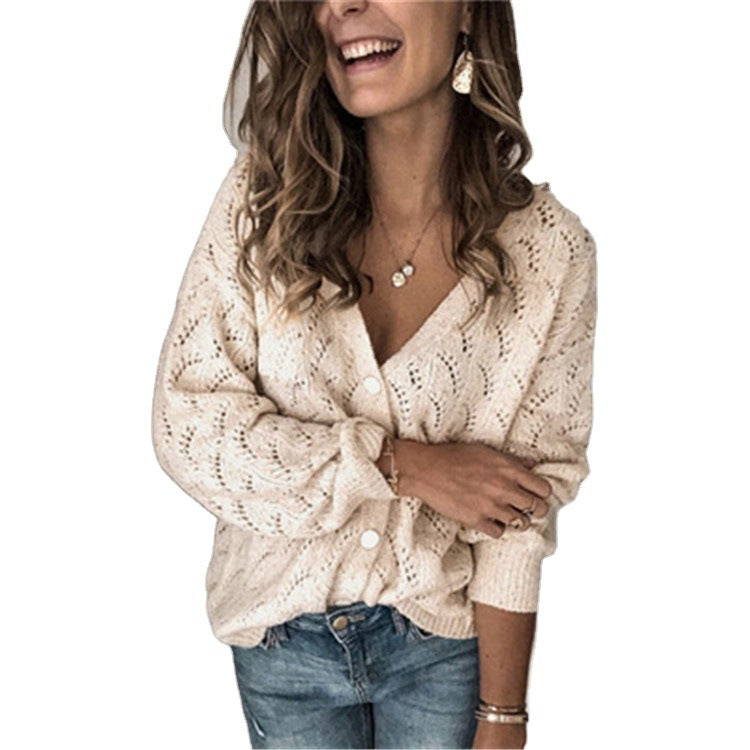 Damen Strickjacke mit zauberhaftem Lochmuster und lässigem Schnitt R&B