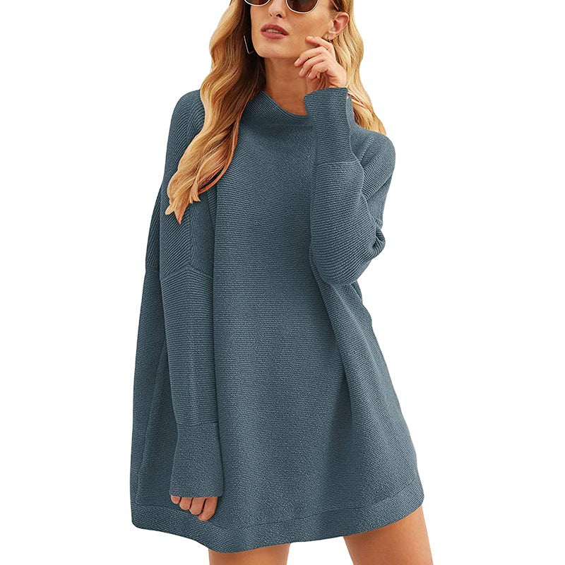 Damen Lässiger Langarm-Strickpulli mit überschnittener Schulter R&B