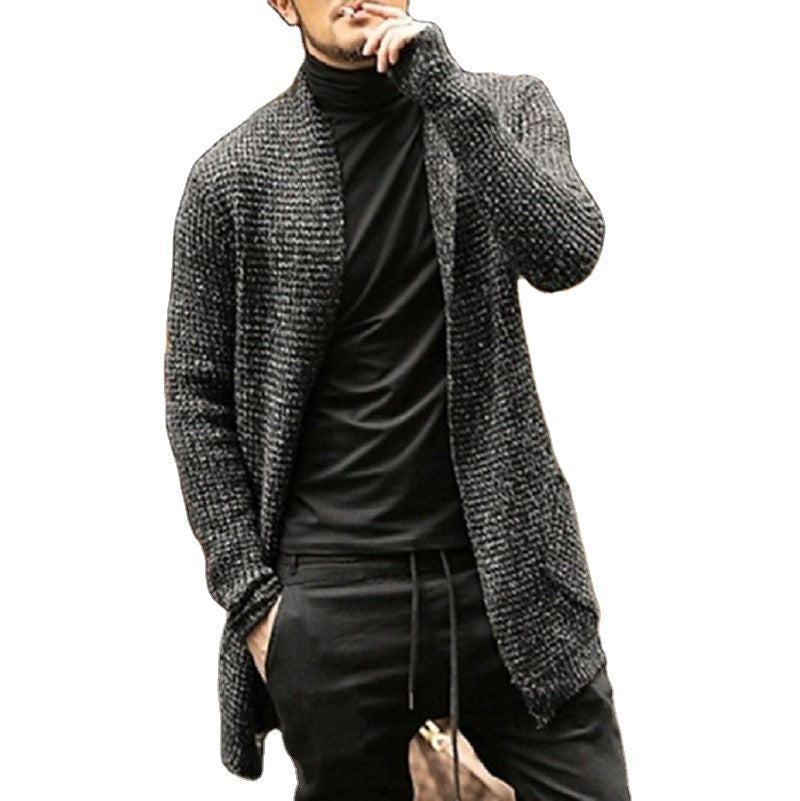 Herren Grober Strickcardigan mit offenem Design und modernen Details R&B