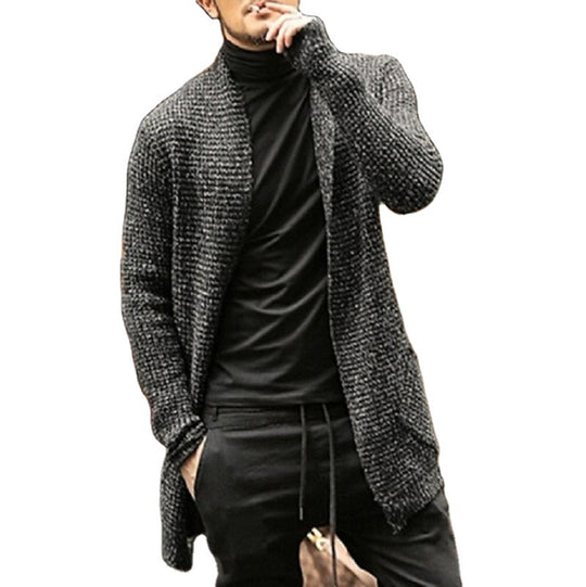 Herren Grober Strickcardigan mit offenem Design und modernen Details R&B