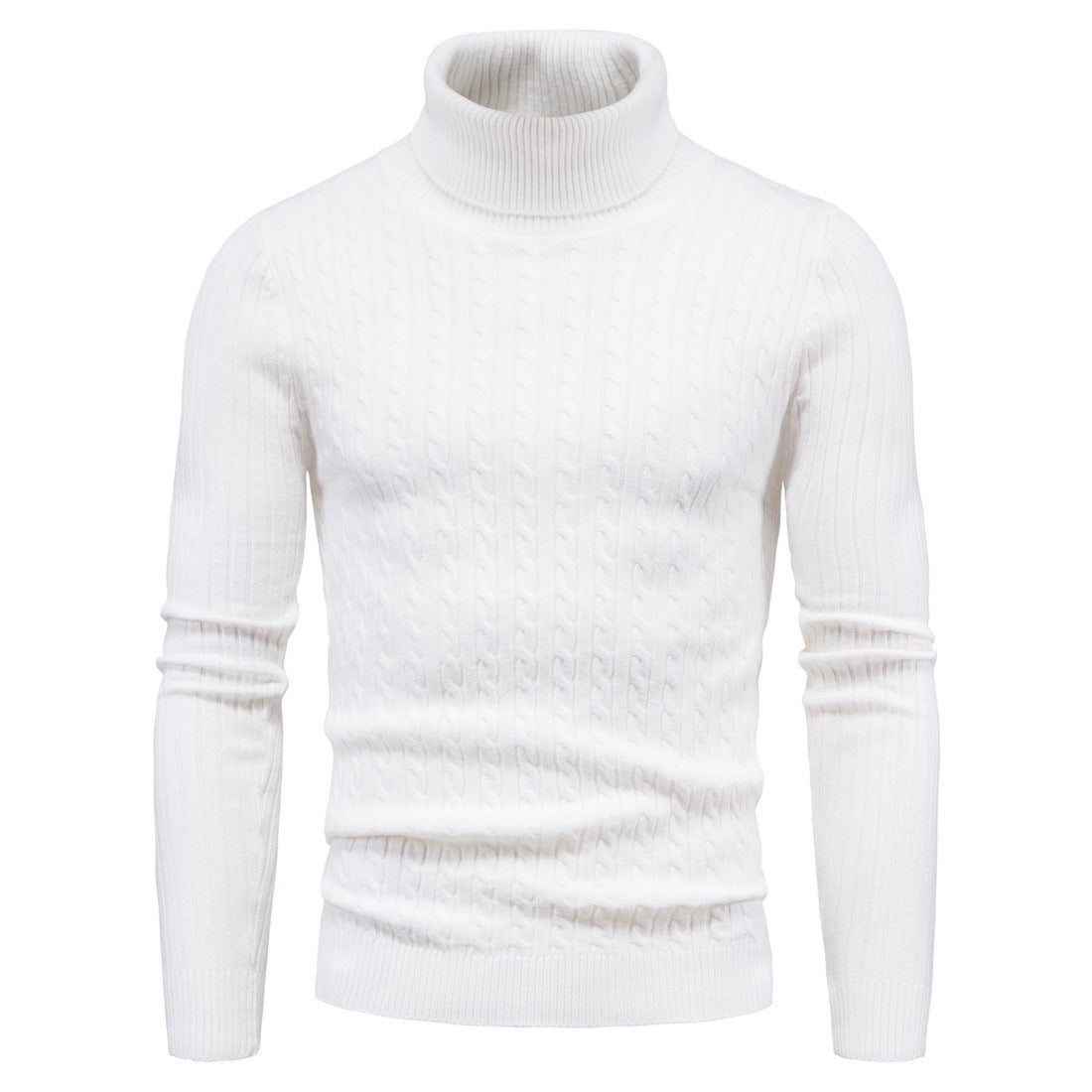 Damen Strickpullover mit Stehkragen und strukturiertem Zopfmuster R&B