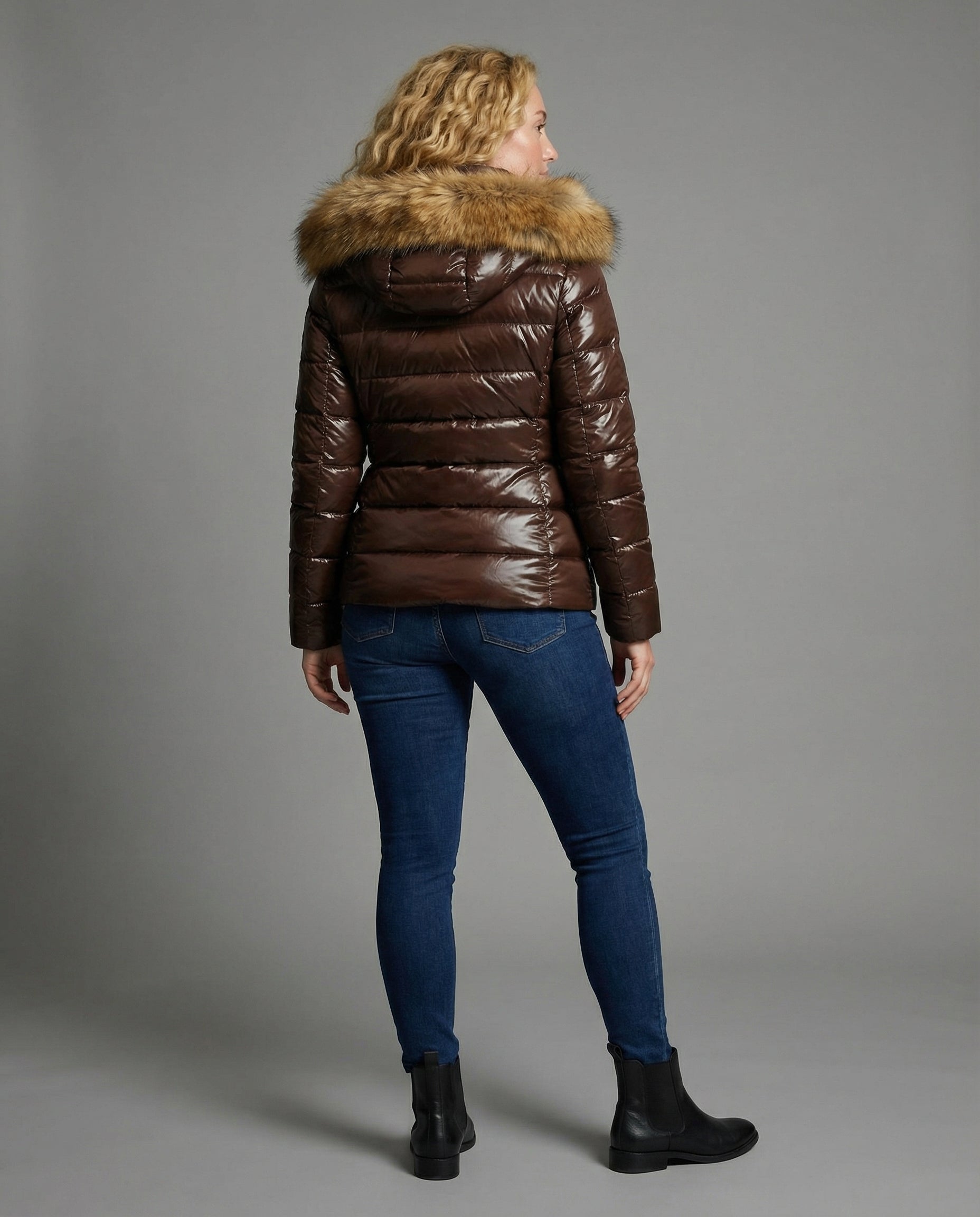 Damen Steppjacke Kunstfellkragen | R&B