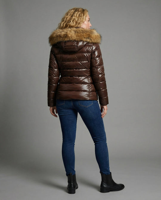 Damen Steppjacke Kunstfellkragen | R&B