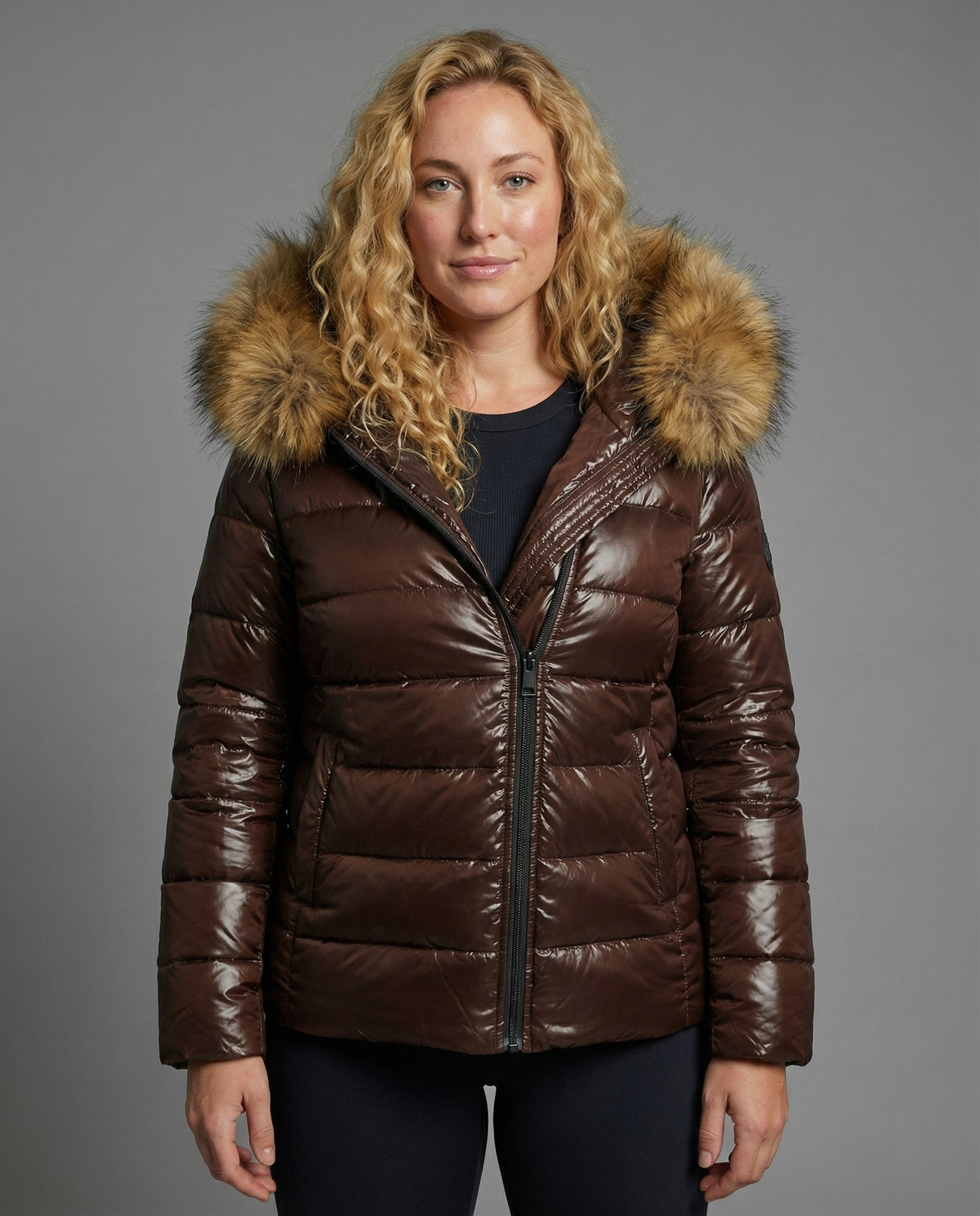 Damen Steppjacke Kunstfellkragen | R&B