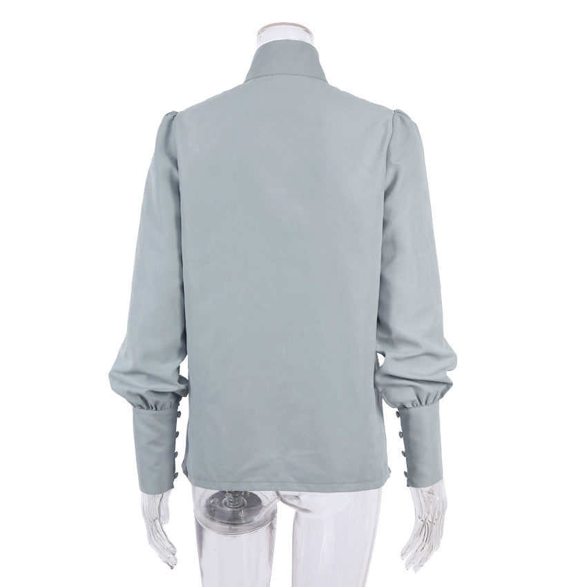 R&B | Viktorianisch Inspirierte Bluse mit Hohem Kragen