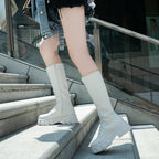Damen Hohe Schnürstiefel mit robustem Profil und modischem Design R&B