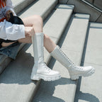 Damen Hohe Schnürstiefel mit robustem Profil und modischem Design R&B