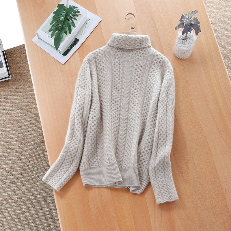 R&B | Luxuriöser Kaschmir-Rollkragenpullover mit Karomuster