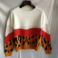 Damen modischer Pullover mit farbenfrohem Muster und lässigem Schnitt R&B