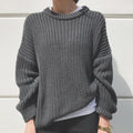 Damen Grobstrickpullover mit lässigem Schnitt und Ballonärmeln