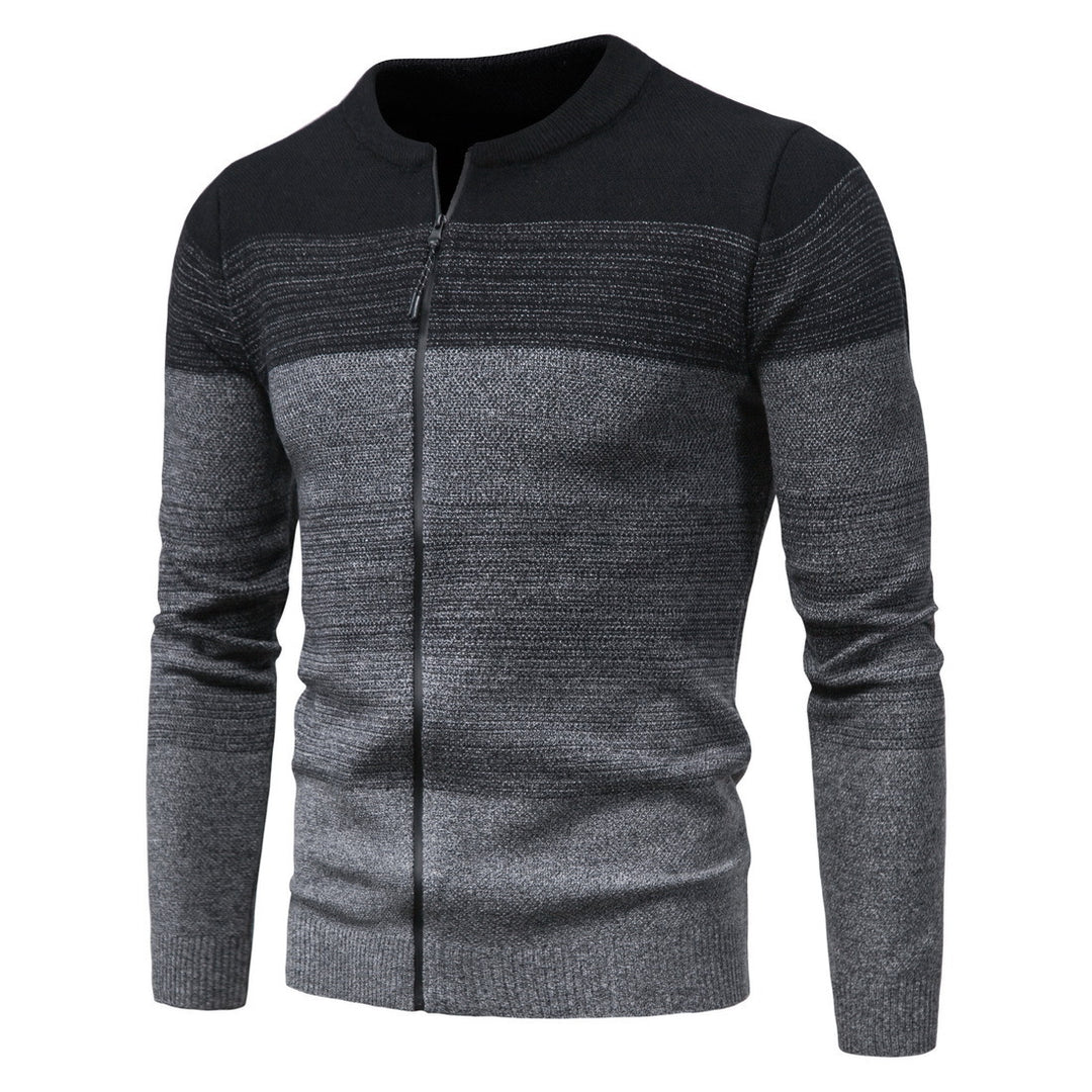 Herren modische Strickjacke mit durchgehendem Reißverschluss und Farbverlauf R&B