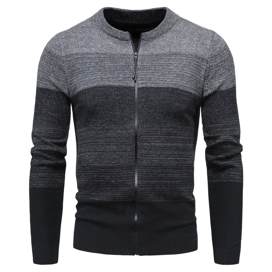 Herren modische Strickjacke mit durchgehendem Reißverschluss und Farbverlauf R&B