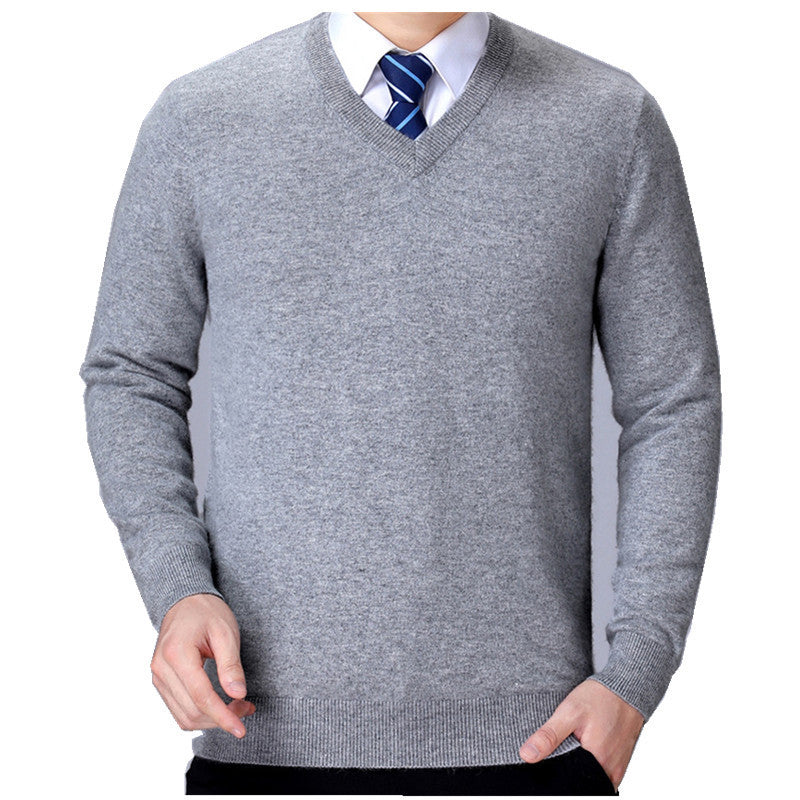 Herren V-Ausschnitt Strickpullover aus weichem Baumwollmix R&B