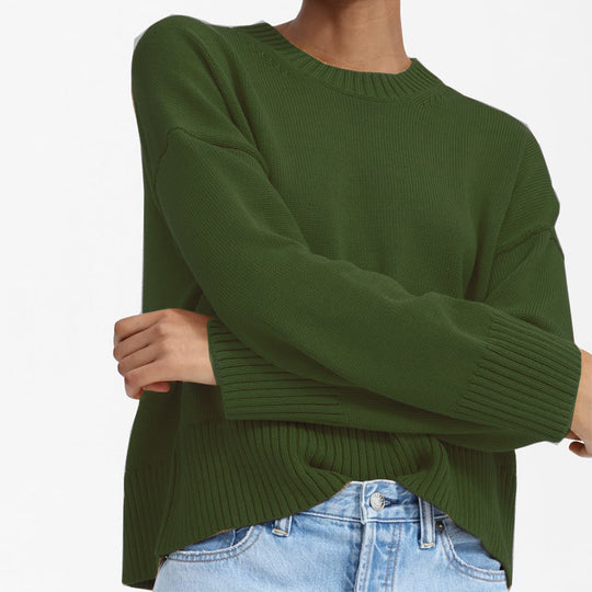Damen lässiger Oversized Strickpullover mit strukturiertem Design R&B