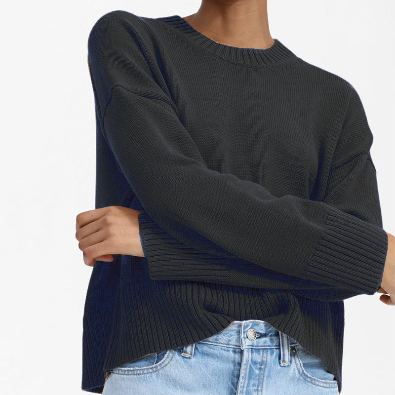 Damen lässiger Oversized Strickpullover mit strukturiertem Design R&B