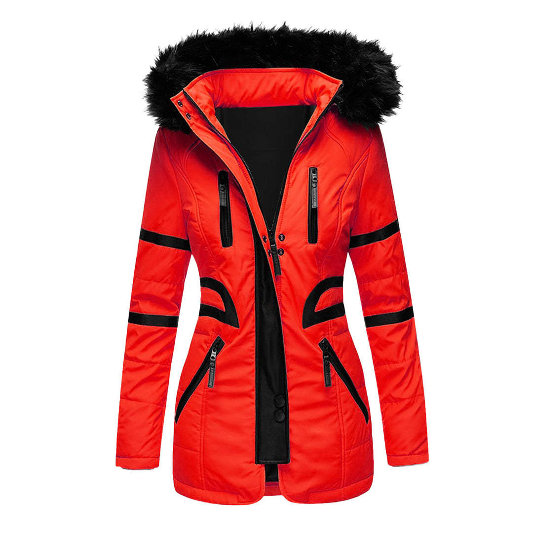 Damen isolierte Parkajacke mit abnehmbarem Kunstfellkragen und vielseitigen Taschen R&B