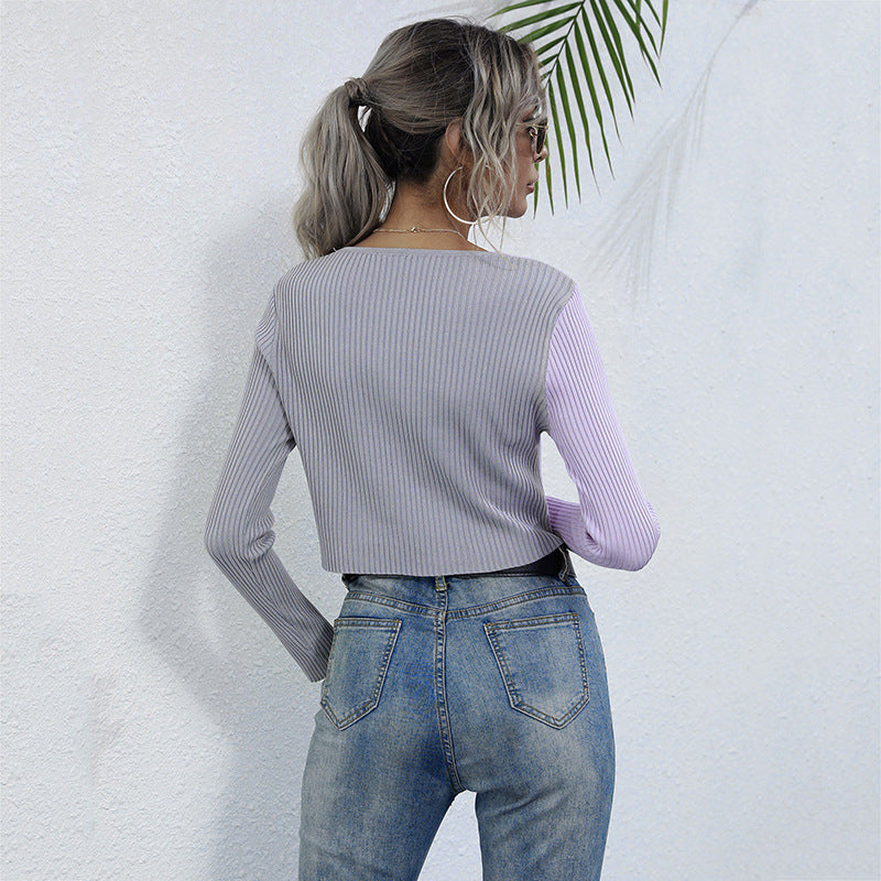 Damen Cropped Cardigan mit strukturiertem Rippdesign R&B
