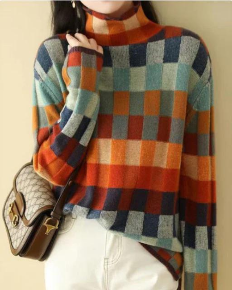 R&B | Kaschmere Luxe Patchwork Rollkragenpullover