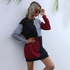 Damen Freizeitkleid mit modischem Farbblockdesign und komfortablem Schnitt
