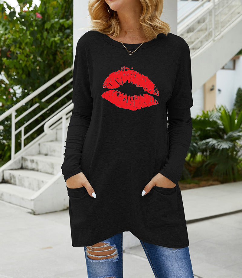 Damen Langarmshirt mit lässigem Schnitt und bequemen Taschen R&B