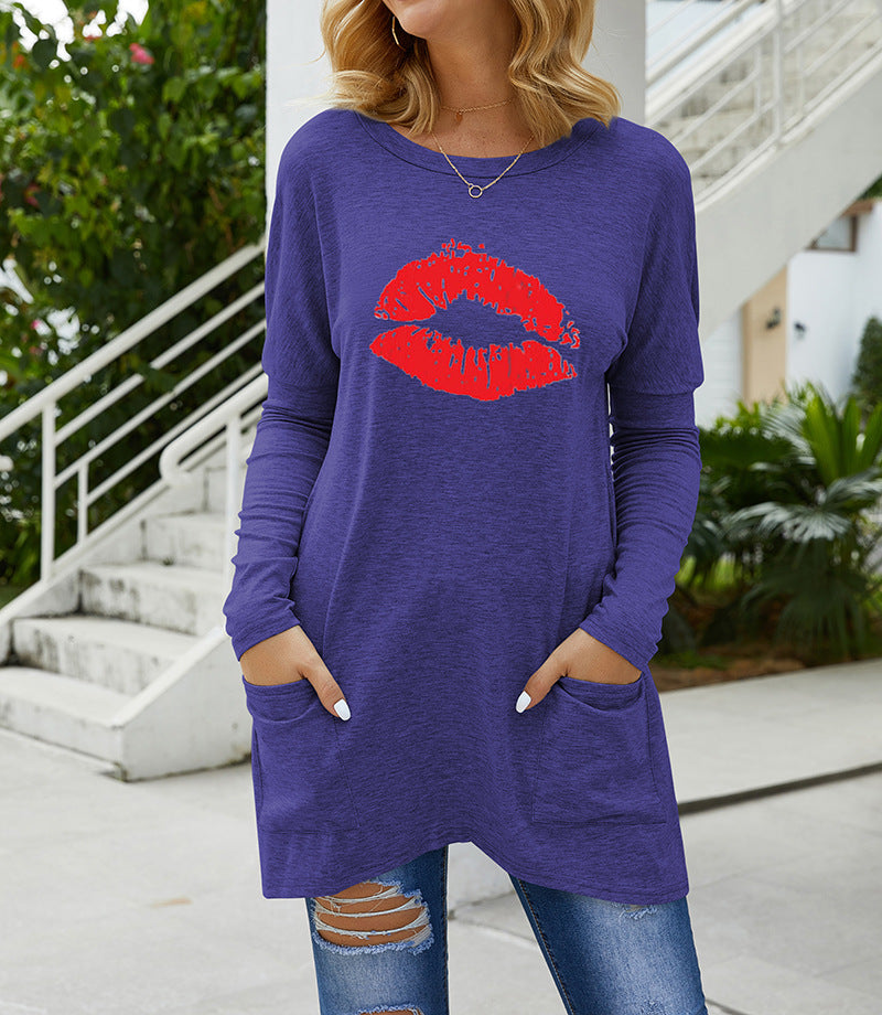 Damen Langarmshirt mit lässigem Schnitt und bequemen Taschen R&B